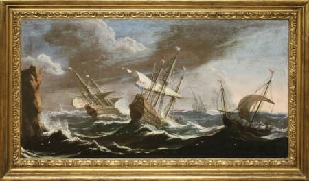 Scuola Fiamminga — Marina in tempesta